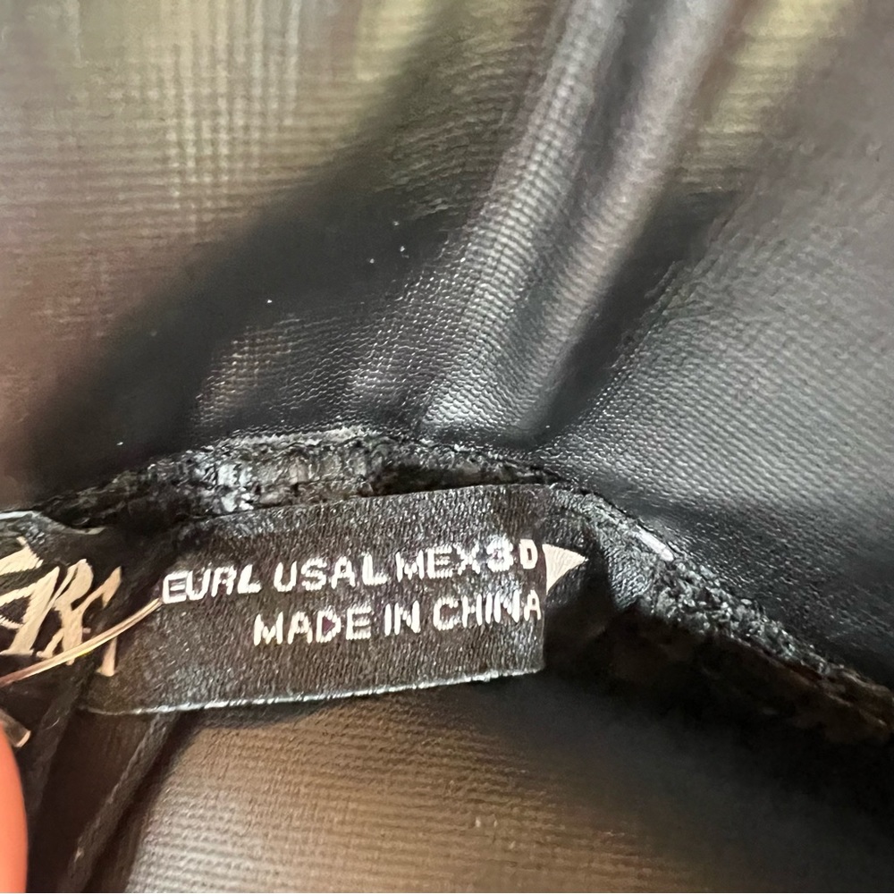 Zara Black Faux Leather Leggings - Picture 8 of 10